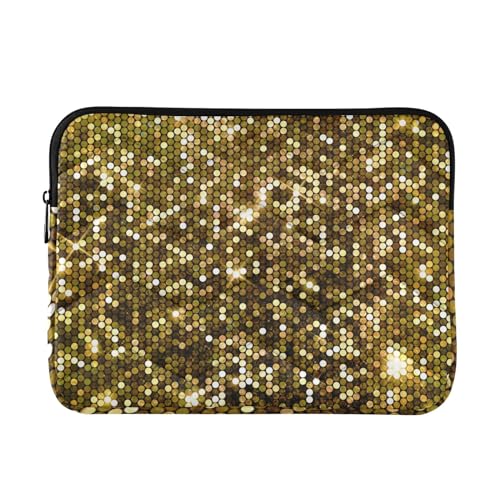 Laptop Sleeve Gold Glitter Computer Carrying Case Notebook Briefcase Tablet Puffy Cover Durable Waterproof PC Bag for 13.3-14" Pro Air Max - color: Multi-006