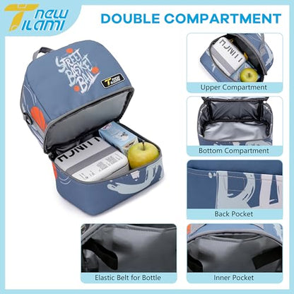 NEW TILAMI Kids Lunch Bag Double Insulated for tilami Rolling Backpack Girls Boys forTravel School Picnic, Court Blue - color: Court Blue