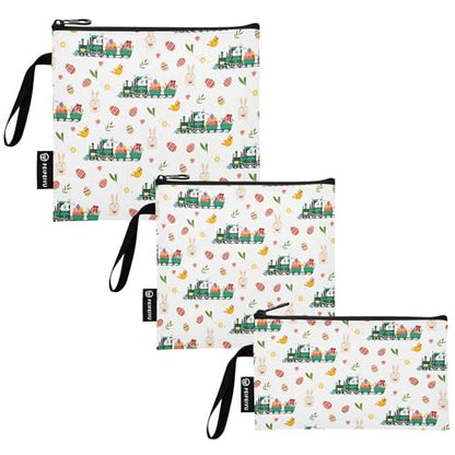 Reusable Food Storage Bags Easter Rabbit 3 Pack Set Lunch Bag Compact Sandwich Snack Bag Small Medium Large for Lunch, Travel & Organization - color: Bag 24