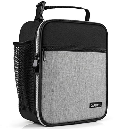 Lunch Bag, Durable Insulated Lunch Box Reusable Adults Tote Bag Lunch Bag for Men, Women, Adults (Black Gray) - color: Black Gray