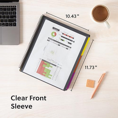 Smead 12 Pocket Poly Project Organizer,Letter Size,1/3-Cut Tab,Gray with Bright Colors (89207),(Pack of 10) - size: Letter (Pack of 10)