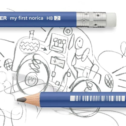 STAEDTLER My First Norica Triangular Learner's Pencil, #2 HB, 12 Count, Easy-Grip 3-Sided Design for Beginning Writers, Pre-Sharpened Pencils