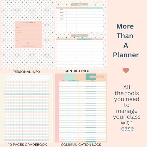 Teacher Planner 2026-2027, Horizontal Lesson Plan Book for Teachers | Pastel Striped, 8.5" x 11" | Weekly & Monthly Academic Year Lesson Planner, July 2026-June 2027 | Stickers & Bookmark - color: Pastel Stripes