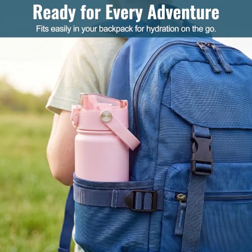 OLDLEY 18oz Insulated Water Bottle with 2-in-1 Straw & Chug Lid, Leakproof Stainless Steel Bottle, Cup Holder Friendly Vacuum Water Bottle for Travel, and School,Pink - color: Pink