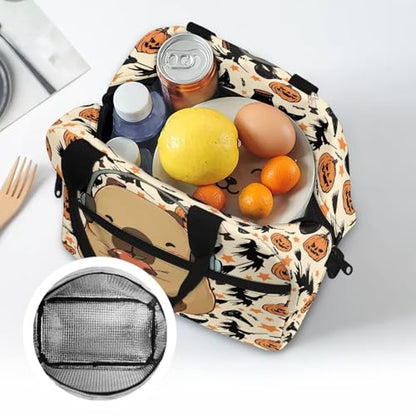 Capybara Kawaii Lunch Box for Girls 4-6 Halloween Pumpkin One Piece Lunch Box for Kids 6-8 Preschool Meal Bag Boys 8-10 Kindergarten Toddler Students Elementary School Thermal Insulated - color: Capybara Halloween Pumpkin