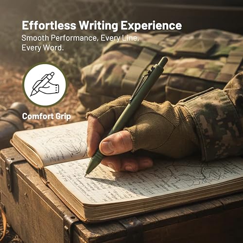 Everyman OD Green Grafton Super Matte Full Click Refillable Gel Pen | Durable EDC Writing Tool with Deep Grip | Smooth 0.7mm Ink Flow for Daily Use, Notes, Journaling, and Office Essentials - color: OD Green, style: Full Click