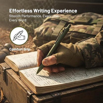 Everyman OD Green Grafton Super Matte Full Click Refillable Gel Pen | Durable EDC Writing Tool with Deep Grip | Smooth 0.7mm Ink Flow for Daily Use, Notes, Journaling, and Office Essentials - color: OD Green, style: Full Click
