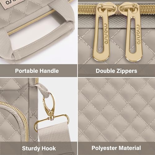 MOSISO 12.9 inch Tablet Sleeve Bag for iPad Pro 13 M4&iPad Air 13 M3 M2,iPad Pro 12.9 M2 M1 6/5,Surface Laptop Go 12.4,Galaxy Tab S8+/S9+ 12.4,Square Quilted Carrying Case with 2 Pockets, Taupe Brown - color: Taupe Brown, size: 12.9 inch