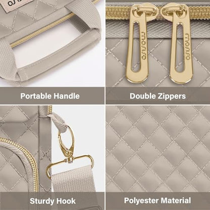 MOSISO 12.9 inch Tablet Sleeve Bag for iPad Pro 13 M4&iPad Air 13 M3 M2,iPad Pro 12.9 M2 M1 6/5,Surface Laptop Go 12.4,Galaxy Tab S8+/S9+ 12.4,Square Quilted Carrying Case with 2 Pockets, Taupe Brown - color: Taupe Brown, size: 12.9 inch