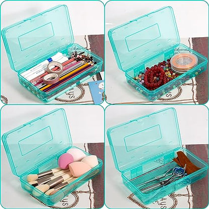 Pencil Box, Large Capacity Pencil Case, Plastic Pencil Boxs for Kids Girls Boys Adults, Hard Crayon Box Storage with Snap-Tight Lid for School Office Supplies Green PB36 - color: Green