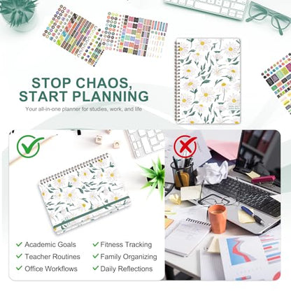 Planner 2026-2027, Weekly and Monthly Academic Year Calendar Planner, July 2026 - June 2027, Daily Agenda Book for Office School Supplies, A5(6.3'' x 8.5'') - color: 2607-White Daisy, size: 6.3"x8.5"(Jul 2026-Jun 2027)