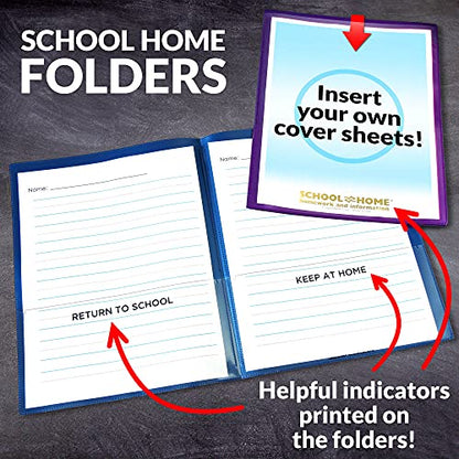 StoreSMART® School/Home Folders - 6-Pack - 6 Colors! - Letter-Size Twin Pocket - Durable, Archival Plastic - Made in U.S.A - SH900PCP6ENG - size: 1 six-pack (6 total)