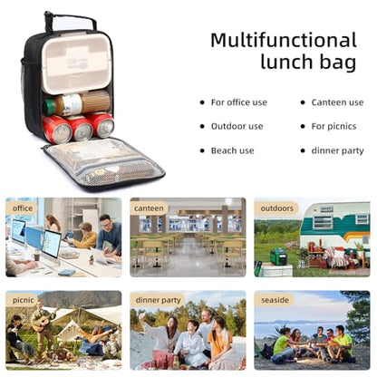 Lovoeo Lunch box Lunch bag for men women Insulated Lunchbox Lunch bags for Work Picnic Travel (Thicken hot red) - color: Thicken hot red