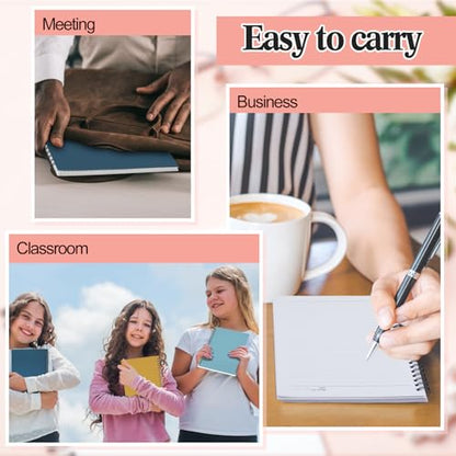 Lewtemi 6 Pack Small Left Handed Notebook 8"x5" Lefty Spiral Notebooks Wire Bound Mini Notebook 50 Sheets College Ruled Paper Journal(Colorful) - color: Colorful