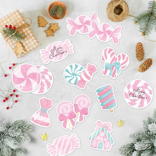Xqumoi 30 Pack Christmas Pink Candy Sticky Notes - Xmas Sweet Lollipop Self Sticky Notepads Self-Adhesive Writing Memo Pads Office School Supplies Birthday Party Favors Gift Goodies Bag Fillers - style: Christmas (Candy)