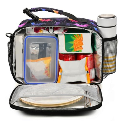 MNSRUU Unisex Insulated Lunch Bag, Bat 12, Fabric, 11"x4.33"x 9.05", Ample Storage Space, Keeps Food Warm, Lightweight, Portable, Suitable for Kids, Friends, Family - color: Bat 12