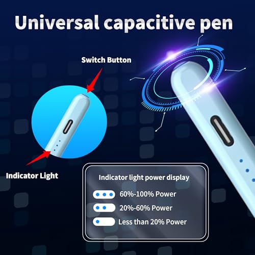 Stylus Pen Android for Samsung Galaxy Tab A11+/A11/A9/A9Plus/A8/A8plus/A7/A7lite Push-Button Switch, Accurate Writing, +2Nibs&Long Battery Life(NW Blue) - color: NW Blue