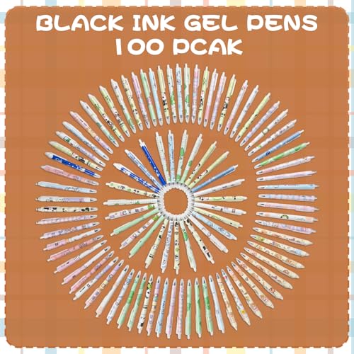 Erasable Pens, 100 Pack Cute Cartoon Retractable Erasable Gel Pens Clicker, Make Mistakes Disappear, Fine Point, 0.5mm Black Ink Pen Cartoon Writing Pen Office School Supplies Classroom Rewards.