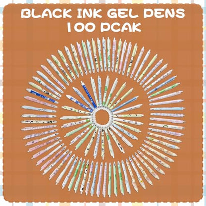 Erasable Pens, 100 Pack Cute Cartoon Retractable Erasable Gel Pens Clicker, Make Mistakes Disappear, Fine Point, 0.5mm Black Ink Pen Cartoon Writing Pen Office School Supplies Classroom Rewards.