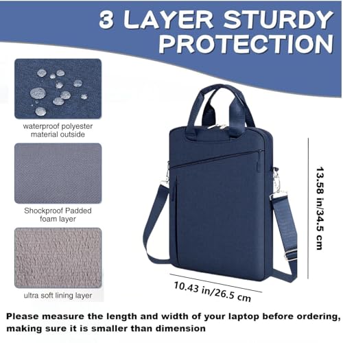 Laptop Case Shoulder Sleeve Bag Compatible with 14" MacBook Pro M5 M4 M3 M2 M1/13.6" MacBook air M4 M3 M2/13 MacBook Neo, Chromebook Notebook Portable Carrying Computer Bag, Navy Blue - color: Navy Blue