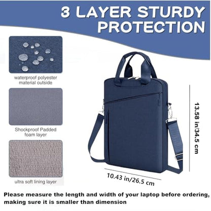 Laptop Case Shoulder Sleeve Bag Compatible with 14" MacBook Pro M5 M4 M3 M2 M1/13.6" MacBook air M4 M3 M2/13 MacBook Neo, Chromebook Notebook Portable Carrying Computer Bag, Navy Blue - color: Navy Blue