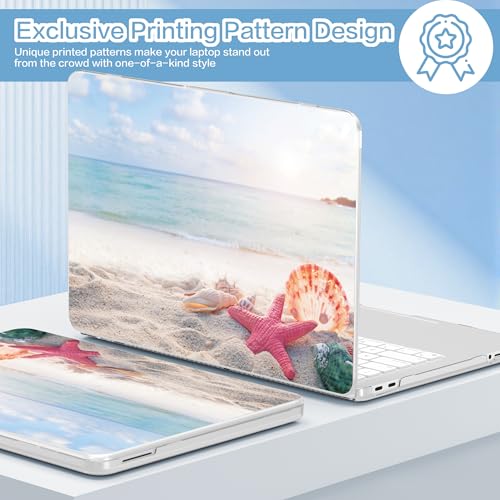 Teryeefi for New MacBook Neo 13 inch 2026 Release Model A3404, Sleek Hard Shell Cover, Keyboard Skin, Screen Protector & USB-C Adapter (Beach) - color: Beach
