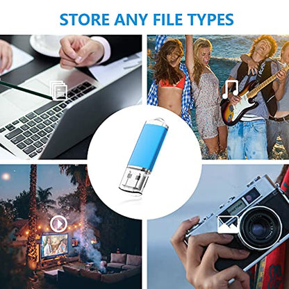 KOOTION Flash Drive 8GB 10 Pack USB 2.0 Thumb Drive Capped Memory Stick Jump Drive, Blue - size: 8GB, style: Blue-10 Pack