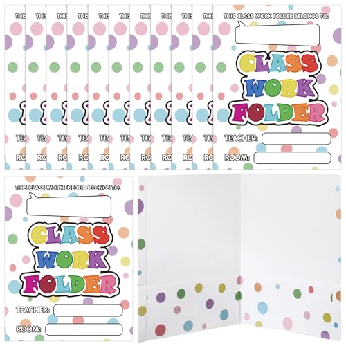 Outus 24 Pcs Classwork Pocket Folders Bulk Students Portfolio Take Home Pocket Folders Gifts for Classroom Home Office Students Teachers School Supplies - style: Chic Style
