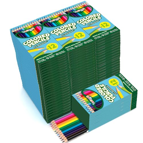 YEGEER 900 Count Colored Pencils Bulk, 12 Assorted Colors, 75 Packs Pre-sharpened Coloring Pencils Set for Kids and Adult, Teachers Essential Classroom Prizes, Back to School Supplies