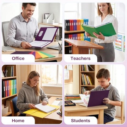 SUNEE Two Pocket Folders, 25 Pack File Folders with Business Card Slot, Textured Paper, Fit Letter Size Paper, Paper File Folder for School Office Home Business, Burgundy - color: Burgundy
