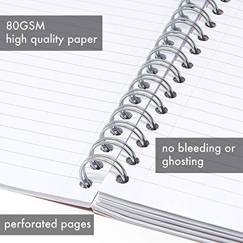 Pukka Pad 5 Subject Spiral Notebook 3-Pack - 200 Pages, 100 Sheets of 80GSM Paper with Repositionable Dividers & Perforated Edges for School & Office Planning & Organization - B5-7 X 10, Pastel - color: Pastel