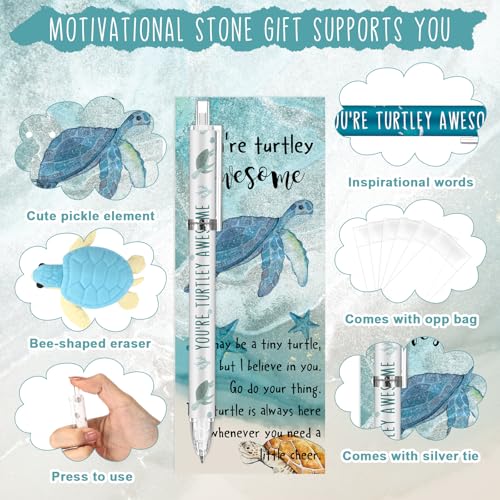 AmazingSpark 30 Sets Back to School Pencils Inspirational Turtle Pencil Gifts Bulk 6 Styles 0.7 mm Mechanical Pencils with Erasers Positive Cards for for School Student Teacher Nurse Staff - style: Turtle