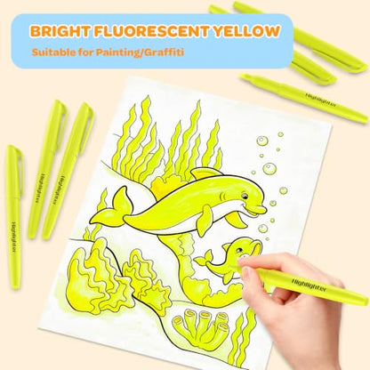 48 Count Yellow Highlighters Bulk - Chisel Tip, No Bleed & Quick Dry, Ideal for Note Taking, Studying, School, Office, Student & Teacher Supplies - color: Yellow