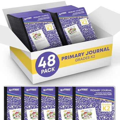 EXTRIC Primary Composition Notebook K-2, 48 PK Primary Journal 200 Pages - size: 48
