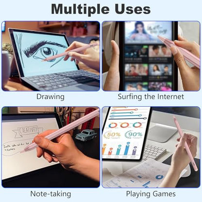 Stylus Pen for iOS&Android Touch Screens, Active Pencil for Samsung, Smart Digital Stylus Pens for Lenovo/Huawei/Vivo/Mi Tablets, iPhone/Google Pixel Smart Phones Drawing&Writing (Rose Gold) - color: Rose Gold
