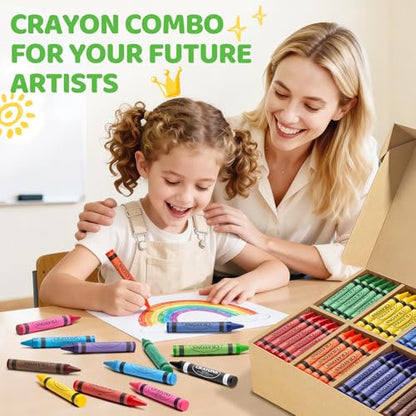 200 Count Jumbo Crayons Bulk Set, 8 Colors Washable Silky Crayons, Non-Toxic School Supplies & Art Supplies for Preschool Kindergarten Classrooms, Easter Basket Stuffers Party Favors Gifts for Kids 3+