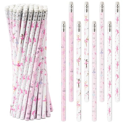Xqumoi 60Pcs Dance Ballet Pencils with Eraser - Ballerina Theme #2 HB Pencils, School Classroom Student Rewards Back to School Office Supply Party Goodie Bag Fillers Stuffers Birthday Party Favors - style: Dance Ballet