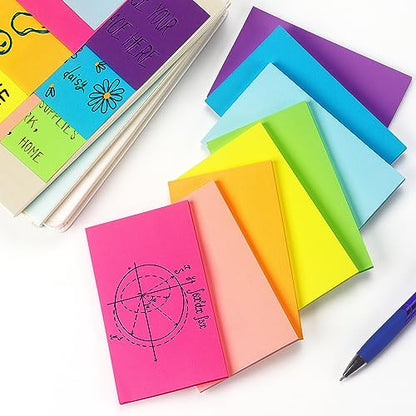 Winner Aura Sticky Notes 3x5 inch Bright Colors Self-Stick Pads 8 Packs 400 Sheets - color: 3x5 in 8 Pads