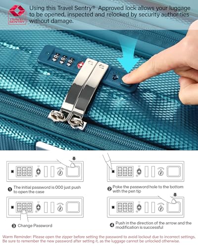 Hanke Top Opening Carry-On - Expandable 16 Inch Airline Approved Spinner | Easy-access top opening,360° spinner wheels，lightweight expandable hardshell, fits overhead bins,for overnight business trips - color: Caribbean Blue, size: 20 Inch Expandable
