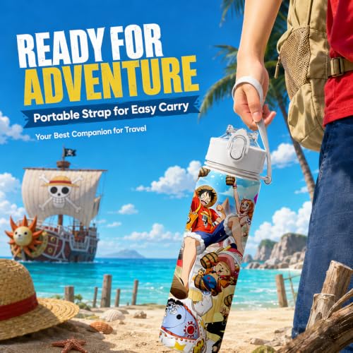 Cartoon Huntrix Water Bottle for Girls, 25oz Leak Proof with Straw Lid, Gifts for Girls (One Piece) - color: one piece