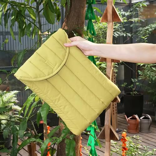 Puffy Laptop Sleeve 13-14 Inch Streak-Green, Protective Carrying Case for Men and Women, Cute Case Bag Compatible with 13 and 14 Inch Laptops, for MacBook Air M2, Asus/Dell Xps in Cover | Compatible with 13-14 Inch Macbook Pro/Air/Neo, Asus/Dell Xps/Lenov