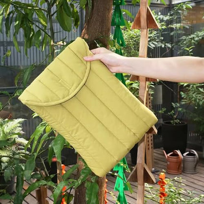 Puffy Laptop Sleeve 13-14 Inch Streak-Green, Protective Carrying Case for Men and Women, Cute Case Bag Compatible with 13 and 14 Inch Laptops, for MacBook Air M2, Asus/Dell Xps in Cover | Compatible with 13-14 Inch Macbook Pro/Air/Neo, Asus/Dell Xps/Lenov