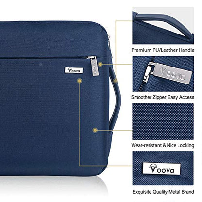 Voova Laptop Sleeve Case 14 15 Inch with Handle, 360° Protective Waterproof Slim Computer Bag Cover Compatible with MacBook Air 15 M2/M3/M4 2024-2025, MacBook Pro 14/15, Hp Chromebook 14, Blue - color: Blue, size: 14-15 Inch