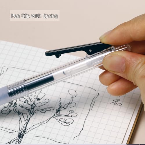 Ultra Fine Point Pens 0.38mm Retractable Gel Pens for Journaling, Planner, Note Taking, Quick Dry Black Ink, Refillable, 6 Count - style: 6 Counts