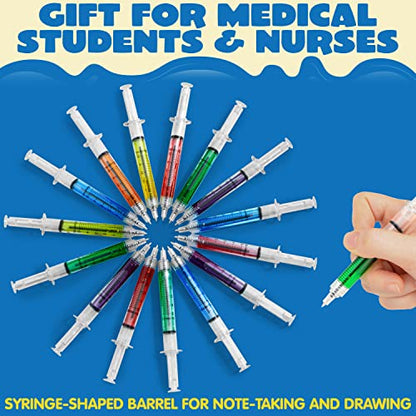 JOYIN 36pk Retractable- Syringe Pens Bulk Party Favors Fun Nurse Pens, Multi Color Novelty Nursing School Supplies, Classroom Goodie Bags Party Favors