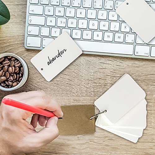 500 Pcs Flash Cards 2x3 Inch Index Cards with Ring Lined Note Card Bood Flashcards, Mini Blank Flash Cards 2x3 White Card Pad Index Note Bood 2 x 3 Notecards for Studying School Supply College - color: White