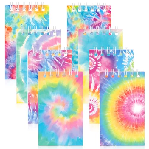 24 PCS Mini Tie Dye Notepads Small Spiral Notebook Mini Notebook Bulk for Party Supplies Multicolor Pocket Notebooks for Tie Dye Birthday Party Art Gift Supplies - style: Tie Dye