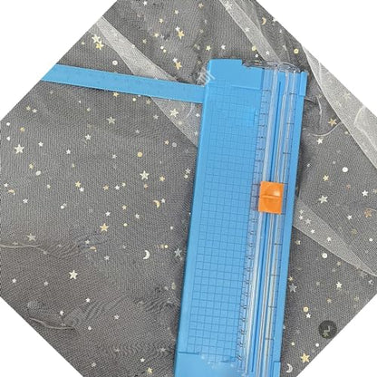 Paper Cutter Efficient Light Duty Mini Folding Trimmer Clear Scale for Scrapbook Supplies Craft Paper Trimmer for Cardstock, 5 Color Options (Sky Blue) - color: Sky Blue
