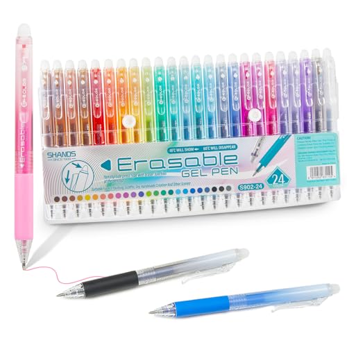 Retractable Erasable Gel Pens Clicker,Fine Point 0.7mm Smooth Writing Pens,Cute Pens For Writing Journaling Taking Notes School Office Home. (24 Colors) - color: 24 Colors