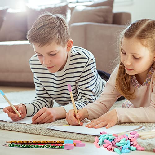 500 Pack Pencil Eraser Caps Pastel Colors Latex Free Pencil Pencil Eraser Toppers Arrowhead Caps Erasers for School Supplies,Light Color - color: Light Colour